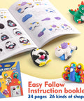 Air Dry Clay Kit For Kids Make 8 Fridge Magnets No Oven Needed Easy To Shape Bright Colors in instruction booklet