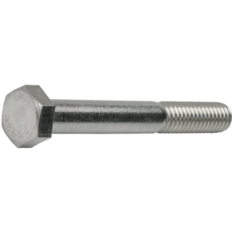 Side view hex head bolt, 3/8-16 x 5, partially threaded, stainless steel 304, external hex drive