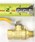 Lead Free Forged Brass Air Compressor Inline Ball Valve, Quarter Turn, One Quarter Inch MNPT To One Quarter Inch FNPT with yellow handle
