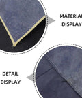 Top Notch Cowhide Welding Apron Replacement For Heat Resistant Protection That Fits Snugly Allows Movers To Work Freely On Any Job Site Without Worry, close-up of dark blue cowhide material detailing.