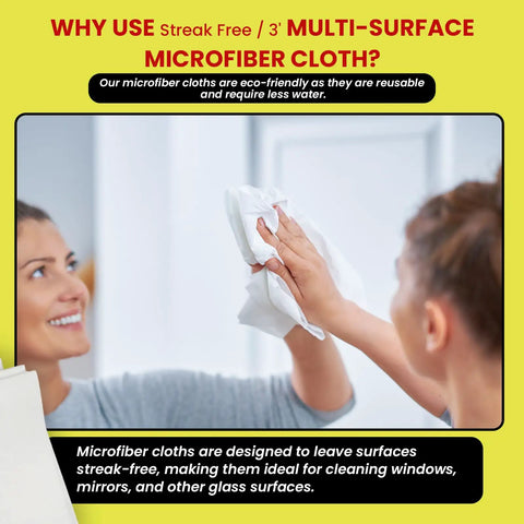 Person using Microfiber Glass Cleaning Cloths Set, 6-Pack, Lint-Free And Reusable For Windows, Mirrors, And Glass Surfaces.
