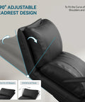 Ergonomic Leather Office Chair With Adjustable Headrest And Footrest, 170 Degree Zero Gravity Recline For Home Office, Black