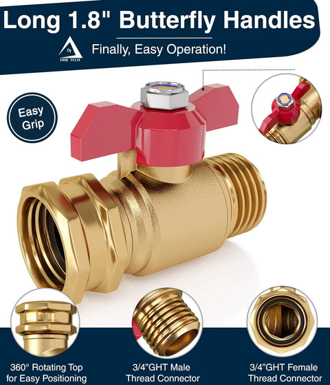 Brass garden hose shut off valve three quarter inch full flow design built tough and heavy duty 2026 edition with butterfly handles