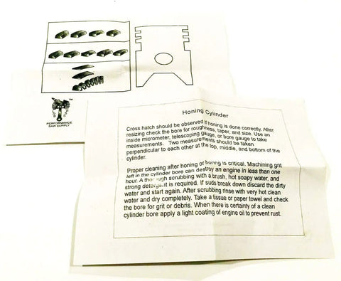 Instruction sheets for Two Sets Piston Rings Replacement Kit for 80mm Bore Small Engines, 1.2mm Ring Thickness, Style B, Bidirectional