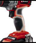 Detail of the ergonomic softgrip handle of the Badass 18V Cordless Drill And Screwdriver Kit showing precision and comfort.