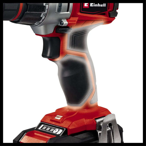 Detail of the ergonomic softgrip handle of the Badass 18V Cordless Drill And Screwdriver Kit showing precision and comfort.