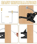2 Pack Gate Latch Cable Kit With Black Springs Adjustable Door Latch Opener for Metal or Wooden Fences and Garden Gates