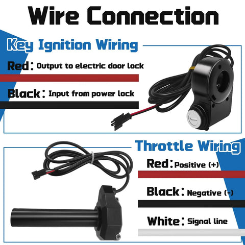 Q20 Full Twist Throttle Replacement For Ridstar Q20 Electric Dirt Bike And Sur Ron E Bike, wire connection instructions