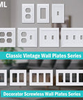 Beadboard Wall Plate 1-Gang 20 Pack Vintage Duplex Outlet Covers White Wood Grain Retro Switch Plates Standard Size 3.15 By 4.87 Inches Impact Resistant Polycarbonate Durable For High Traffic