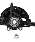 Front Two Piece Steering Knuckles And Wheel Bearing Hub Assembly Replacement For 2002 2003 2004 2005 2006 Nissan Altima And 2004 2005 2006 2007 2008 Maxima With Two Steering Knuckles And Wheel Hub Bearings Included, pictured with a single steering knuckle and hub assembly.