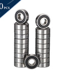 HiPicco 696-2RS deep groove ball bearings, 6mm ID x 15mm OD x 5mm wide, chrome steel, double rubber seals, 20 pcs