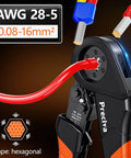 Ferrule Crimping Tool Kit With Self Adjusting Ratchet For AWG 28 To 5 0.08 To 16 Mm2 Includes 950 Single Ferrules And 350 Twin Ferrules