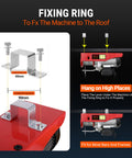 Beefy 110V Electric Hoist Winch 440 Lbs Capacity fixing ring and mounting instructions, 14 Ft Wired Control