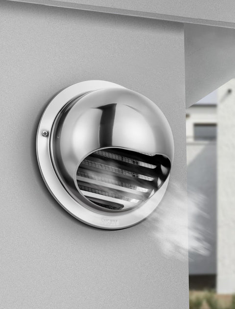 4 Inch 304 Stainless Steel Wall Vent Hood With Louver And Mesh for HVAC And Dryers Industrial Use Heavy Duty Rust Resistant Durable Vent Cover Easy Install High Quality Airflow Protection mounted on wall