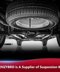 Upgrade Your Ride with These Frenzybro Front Lower Control Arm And Ball Joint Kits Fit K641112 K641113 4 Pcs For Smooth Handling And Serious Drive Quality Replacement Parts. Rear undercarriage view with spare tire and suspension kit
