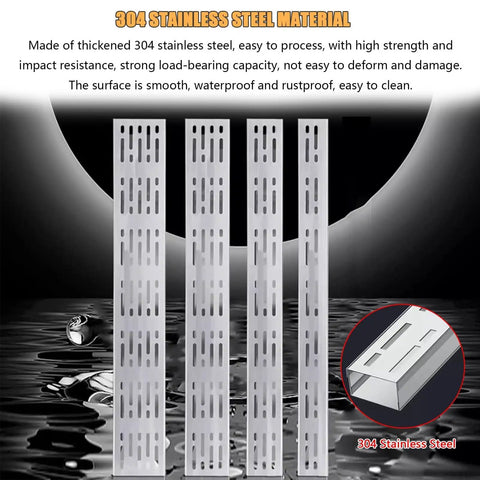 Heavy Duty 304 Stainless Steel Trench Drainage System Kit For Courtyards Outdoor Pathways Lawn And Driveways Hidden Drainage