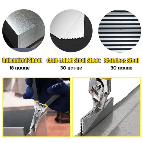 6 Inch Hand Seamer for sheet metal use on galvanized, cold-rolled, and stainless steel with non-slip handle, heavy duty manual tool