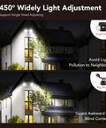 Dope Led Flood Light Outdoor Motion Sensor With Wide 450 Degree Adjustability illuminating house façade at night.