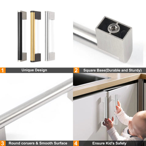10 Pack 5 Inch Cabinet Pulls Brushed Nickel Finish With Stainless Steel Tubes For Kitchen Cabinets And Bathroom Hardware Drawer Handles 128mm Hole Center Spacing Durable Zinc Alloy Base Designed For Heavy Use And Easy Clean