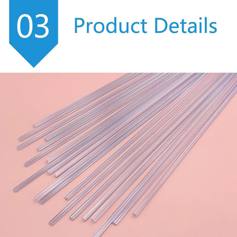 Clear PVC Welding Rods Set Of 25 For Aquarium Repair And PVC Projects Pro UPVC CPVC Welder Sticks With Transparent Joints For Invisible Seams And Clean Strong PVC Repairs, 25 clear rods