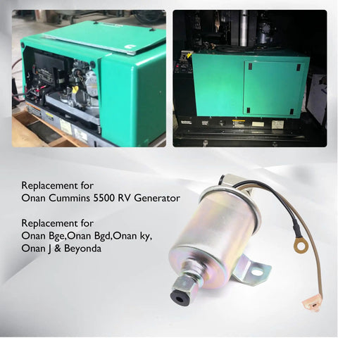 12V Electric Fuel Pump For Onan Cummins Emerald Plus Genset RV Generator 5500 Replacement Part 149-2331-02 showing generator compatibility