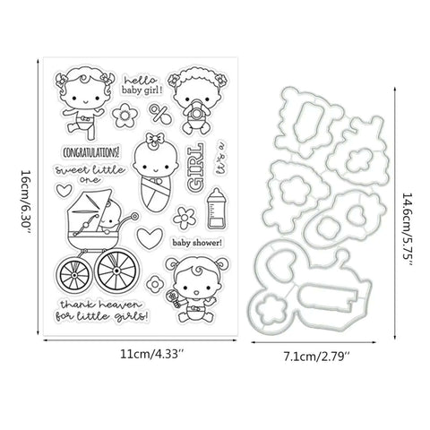 Silicone Stamp And Die Set For Card Making And Scrapbooking, Clear Stamp Seal Included For Easy Embossing And Photo Album Decorating