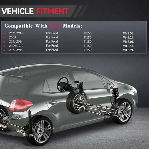 Diagram showing Front Upper Control Arms Kit With PU Bushings And Ball Joints For Ford F150 2009 2014 compatibility
