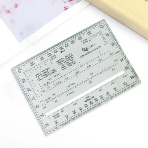 Dope Acrylic Square Ruler With Coordinate Grid Reader, Precise Edges, 1:25k And 1:50k Map Scales, UTM USNG Compatible Tool