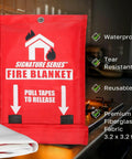 StaySafe All-In-One Portable Fire Extinguisher With Signature Fire Blanket in a kitchen setting, reusable fiberglass