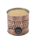 Copper Electric Hot Sand Turkish Style Coffee Maker Small Dual Voltage 110 to 220V Coffee Warmer with sand in copper design.