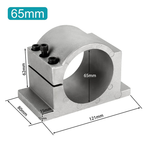 CNC spindle mount 65mm aluminum bracket with dimensions