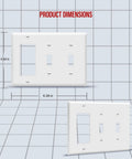 Three-Gang Combination Wall Plate With Double Toggle And Single Decorator Rocker Switch Cutouts, Polycarbonate, 4.5x6.38 in