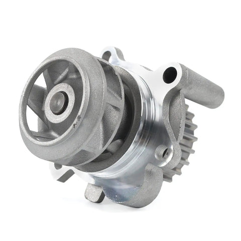 Timing Belt And Water Pump Kit For 1998 To 2005 Volkswagen Beetle Golf Jetta 2.0L 8V SOHC Includes Premium Tensioner And Idler With All Necessary Components For DIY Ready To Go Maintenance And Reliable Engine Performance, showing water pump close-up.