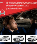 Mechanic installing 2.5 Inch Exhaust Hanger Kit With Clamp Adjustable Exhaust Pipe Hangers For Vibration Damping