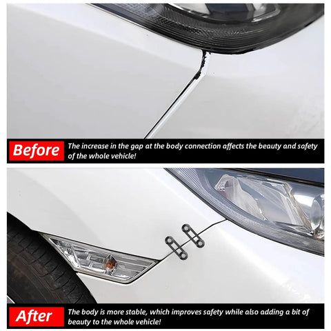 Universal Bumper Quick Release Clip Kit With Four Black Tabs And Twelve O Ring Fasteners for Front and Rear Bumpers