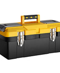 16.5 Inch Toolbox With Removable Tray And Dual Lock Stainless Steel Latches Heavy Duty Durable Tool Chest For Home Garage Black Built Tough