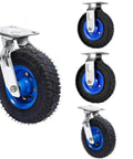 Heavy Duty Industrial Caster Wheels For Furniture And Workbenches Top Plate Rolling Castors with blue swivel and fixed designs