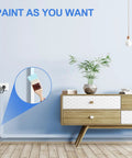 113 Inch Cord Hider for Wall Wires shown painted over, blending into a stylish room with a wooden side table and decor.
