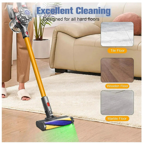 Soft Roller Laser Brush Head For V12 Detect Slim And V10 Slim Green LED Light Motorhead Replacement Attachment For Hard Floors cleaning