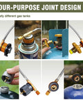 Four-purpose joint design adapters for 72,000 BTU Propane Burner Outdoor Camp Stove With Windproof Design And Piezo Ignition
