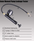 Radiator Manual Pump Leakage Tester from Built Tough 33 Piece Radiator Pressure Tester And Coolant Vacuum Refill Kit with gauge and hose.