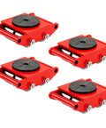 Heavy Duty Equipment Skates And Industrial Furniture Dollies Built Tough For Rough Jobs Featuring Smooth Gliding Wheels, red steel construction.
