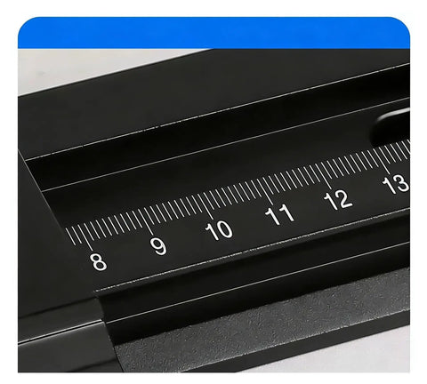 Close-up of measurement scale on the Heavy Duty X Axis Dovetail Linear Translation Stage Guide for precise optical alignment.