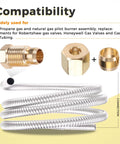 One Quarter Inch OD Stainless Steel Flexible Gas Line With Compression Fittings Kit Easy Install, 36 Inch Length, Includes M10x1 Male And Female Nuts, Compatible With Natural Gas And Propane Appliances product components