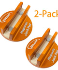 Universal Magnetic Jack Pad Set For Cars, 2 Pack Pinch Weld Jack Adapters, orange aluminum with magnets.