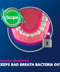 Denture Adhesive With Scope Mint Fresh Breath, 2.0 Ounce Tubes Pack Of Four, Precision Tip For Seamless Seal And All Day Hold