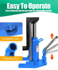 Close-up view of the Badass Heavy Duty Hydraulic Toe Jack showing unloading valve and rotating rod for easy operation.