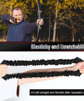 Archery training with Three Pack Archery Bow Strength Trainer Bands Set With 30 Lbs 40 Lbs And 50 Lbs Resistance in use