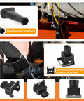 Knockout 10 Piece EV1 Fuel Injector Connectors For Every Ride Solid Gold Plated Pins With Slick Fit Rubber Boots Plug Right Up To Your Wiring Harness And Keep Your Ride Rollin Strong. Various views of rubber connectors for fuel injector wiring.