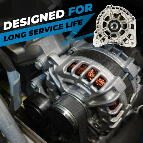 High Output Alternator For Nissan Rogue Sport 2017 To 2022 2.0L 12V 120A With 6 Groove Clutch Pulley installed view